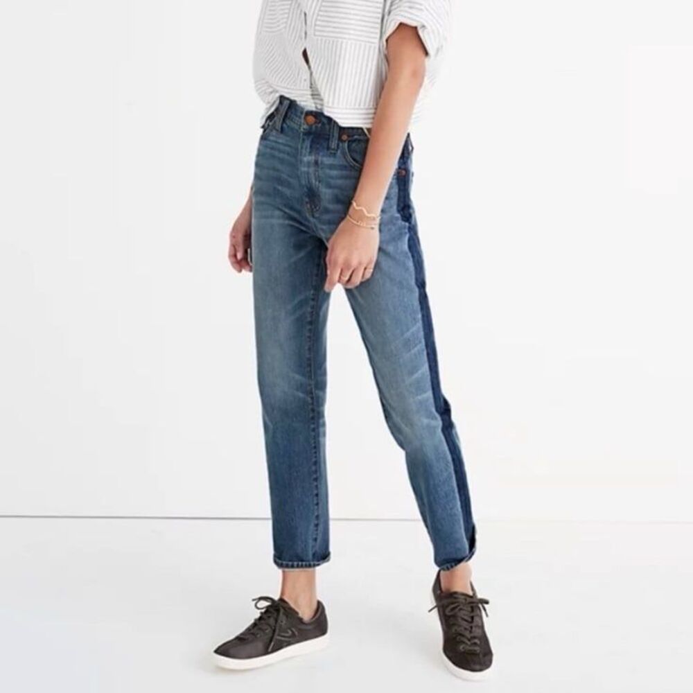 Madewell High-Rise Slim Boyjean: Two-Tone Tuxedo Stripe Edition Size 29